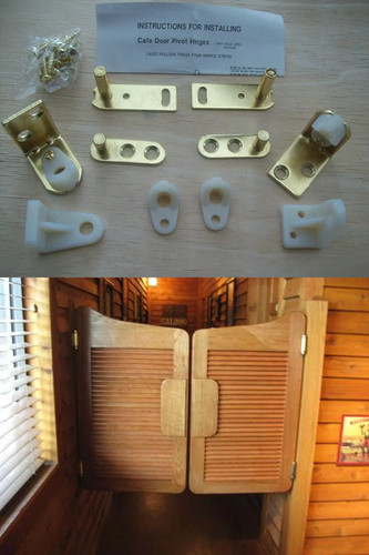 Cafe swing door hinge - door, brass