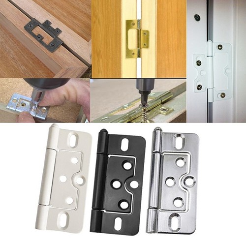 Sleek black flush door - black, hinges
