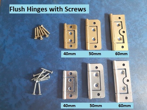 Flush hinges with screws - with, non